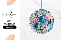 Watercolor Tropical Floral Pattern with Pink Blue and Green Product Image 1