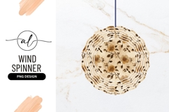 Golden Floral Pattern Wind Spinner Round Png Product Image 1