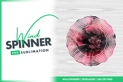 Pink and black alcohol ink flower art Wind Spinner Product Image 1