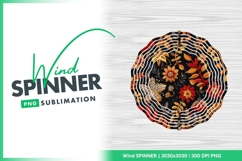 Floral Wind Spinner Round Png Design Product Image 1