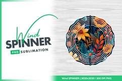 Floral Wind Spinner Round Png Design Product Image 1