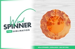 Orange Wind Spinner with Paper Flowers on sublimation design Product Image 1