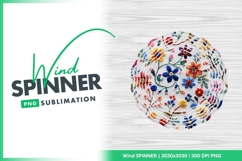 Embroidered Floral Wind Spinner Round Png Design Product Image 1