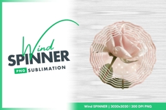 Pink Rose Wind Spinner Round Png Design Product Image 1