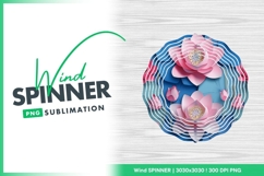 Pink Lotus Flower Wind Spinner Round Png Design Product Image 1