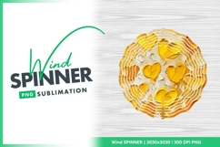 Yellow Heart Shapes on White Round Wind Spinner Png Product Image 1