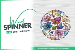 Colorful Floral Wind Spinner Round Design Png Sublimation Product Image 1