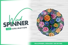 Colorful Floral Wind Spinner Round Design for Sublimation Product Image 1