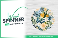 Floral Design with Yellow and White Wind Spinner Round Png Product Image 1