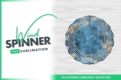 Blue Floral Wind Spinner Round Png Design Product Image 1