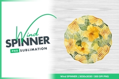 Watercolor Floral Wind Spinner Round Png Design Product Image 1