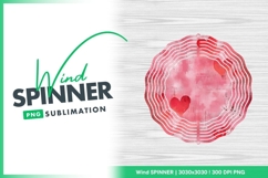 Red Heart Wind Spinner Round Png Design Product Image 1