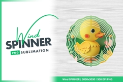 Yellow Duck Wind Spinner Round Png Illustration Product Image 1