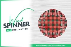 Red and Green Plaid Wind Spinner Round Png Design Product Image 1