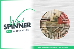 Red Barn and Wooden Fence Scene Wind Spinner Round Png Product Image 1