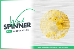 Yellow Floral Wind Spinner Round Png Design Product Image 1