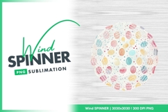 Easter Egg Pattern on Wood Wind Spinner Round Png Product Image 1