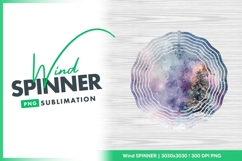 Watercolor Christmas Wind Spinner Round Png Design Product Image 1