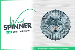 Majestic wolf in winter forest round wind spinner Product Image 1