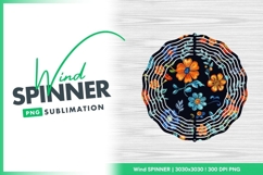 Floral Wind Spinner Round Png Design Product Image 1