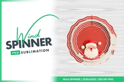 Red and White Santa Claus Wind Spinner Round Png Design Product Image 1