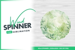 Greenery and White Wood Wind Spinner Round Png Product Image 1