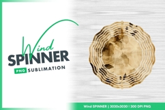 Floral Pattern on Wood Wind Spinner Round Png Design Product Image 1
