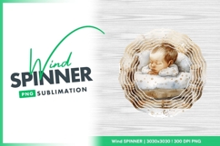 Watercolor Baby Sleeping in a Round Basket Wind Spinner Product Image 1