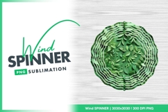 Green Leaf Wind Spinner Round Png Design Product Image 1