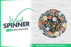 Floral Wind Spinner Round Png Design Product Image 1