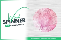 Pink Watercolor and White Wind Spinner Round Png Design Product Image 1