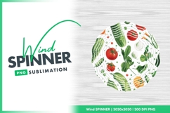 Vegetables and Greenery Wind Spinner Round Png Product Image 1