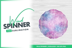 Watercolor Design with White Wavy Wind Spinner Round Png Product Image 1