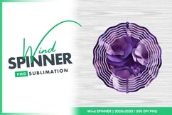 Purple Flowers and White Wave Wind Spinner Round Png Product Image 1