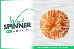 Orange Flower Wind Spinner Round Png Design Product Image 1