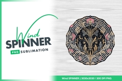 Round Wind Spinner Png with Floral Pattern and Sublimation Product Image 1