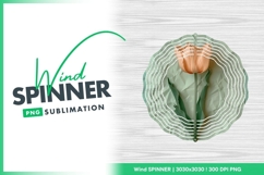 Peach Tulip and Green Leaves Wind Spinner Round Png Product Image 1