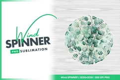Eucalyptus Leaves and White Wood Wind Spinner Round Png Product Image 1