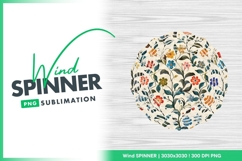 Floral Wind Spinner Round Png Design Product Image 1