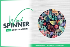 Floral Design with Tropical Wind Spinner Round Png Product Image 1