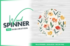 Floral Wind Spinner Round Png Design Product Image 1