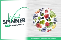Berries and Fruits Design on Wind Spinner Round Png Product Image 1