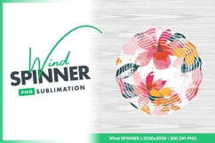 Floral Wind Spinner Round Png Sublimation Design Product Image 1