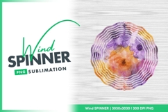 Watercolor floral pattern wind spinner round png Product Image 1