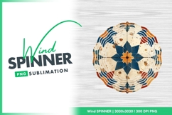 Starburst Pattern on Wood Wind Spinner Round Png Design Product Image 1