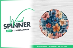 Floral Wind Spinner Round Png Sublimation Design Product Image 1