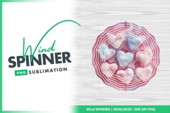 Pink and Blue Heart Shapes on Wind Spinner Png Design Product Image 1
