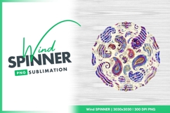 Round Wind Spinner Paisley Pattern Design Sublimation Png Product Image 1