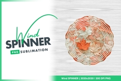 Autumnal Maple Leaves on Wood Wind Spinner Round Png Product Image 1