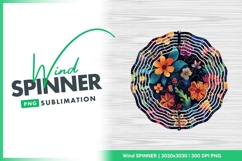 Floral Wind Spinner Round Png Design Product Image 1
